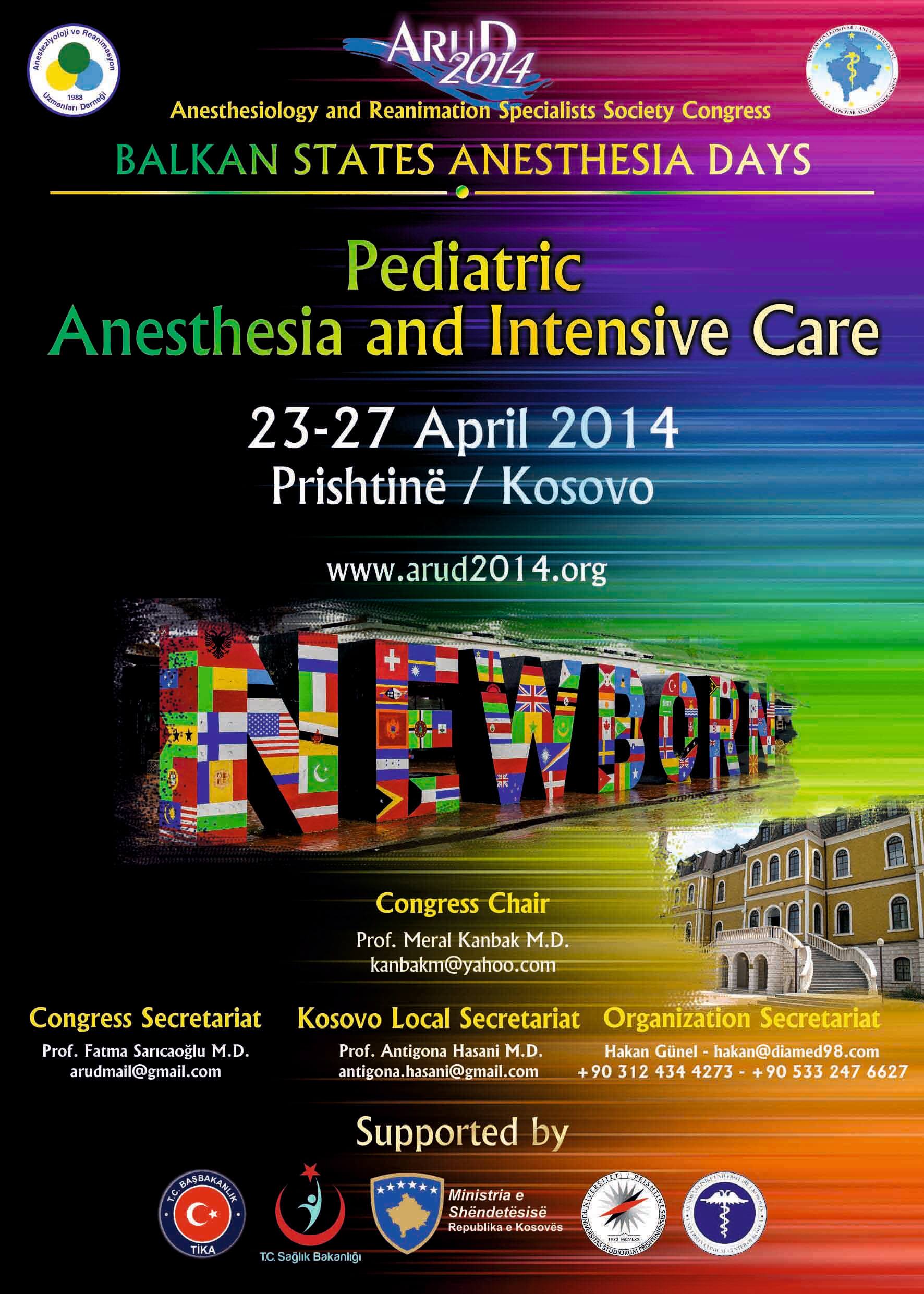 ARUD 2014 - Pediatrik Anestezi ve Yoğun Bakım Kongresi