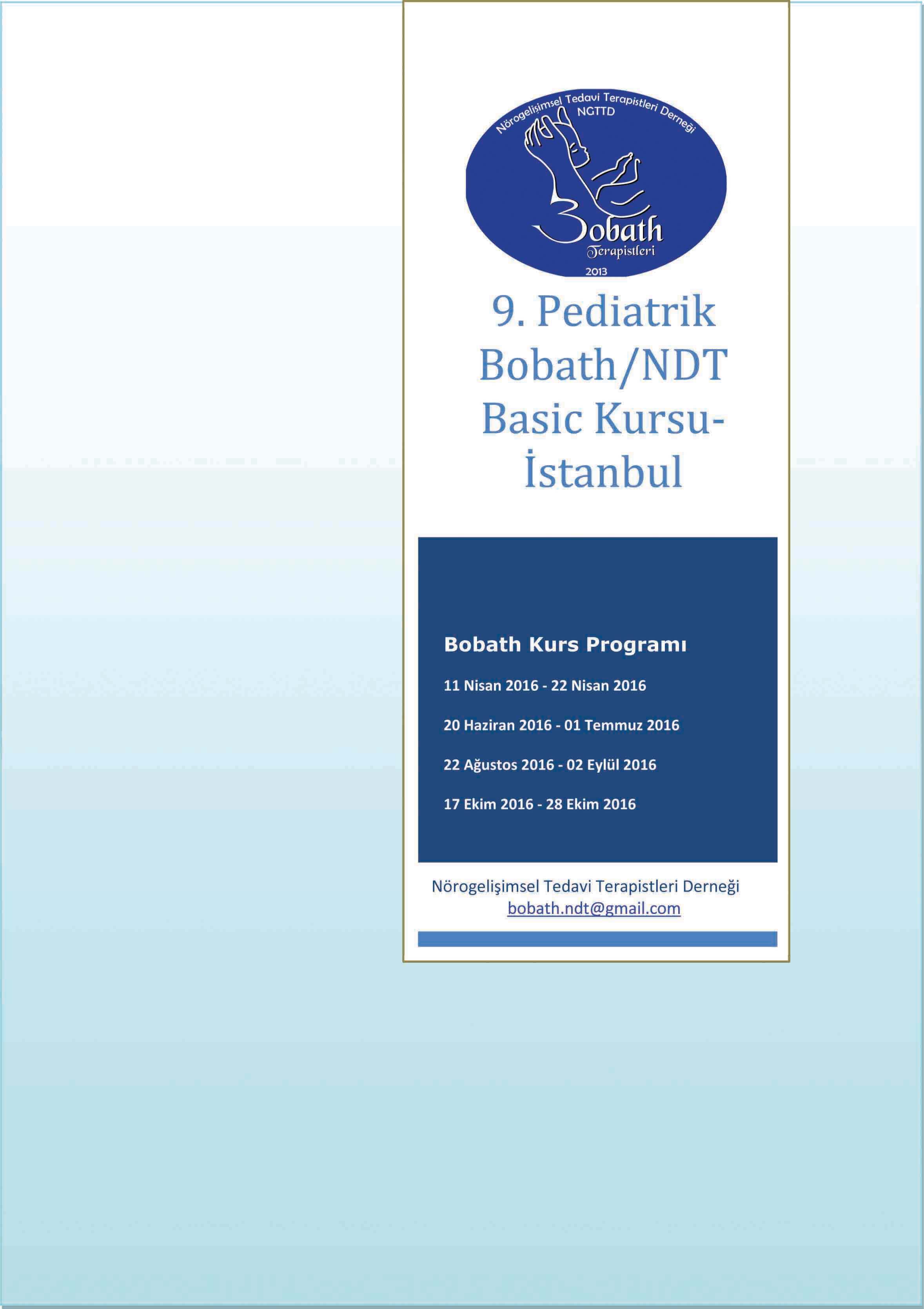9. Pediatrik Bobath/NDT Basic Kursu, İstanbul