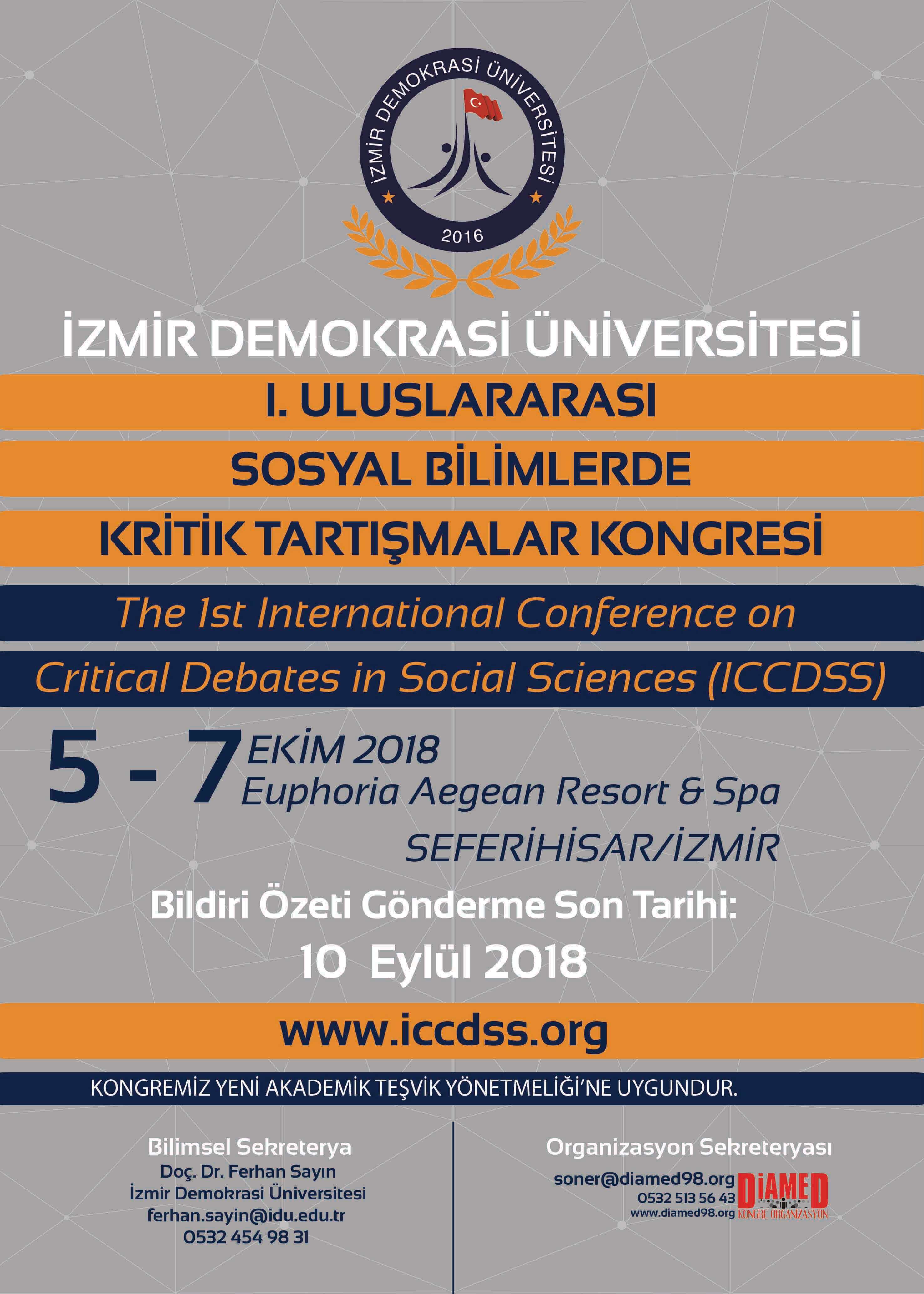 1. Uluslararası Sosyal Bilimlerde Kritik Tartışmalar Kongresi (ICCDSS)